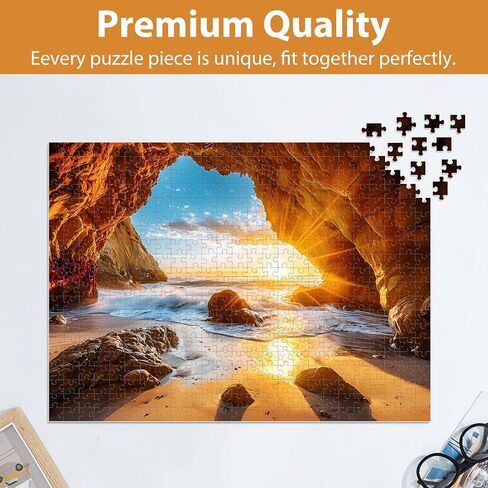Puzzles for Adults 500 Piece Puzzle Hawaiian Sunset Beach Jigsaw Puzzle, Art Home Decor DIY Funny Parent-Child Game Toy Challenging Puzzle Gift for Mom, Wife, Friend, Finished Puzzle Size is 21 x 15 in Saudi Arabia