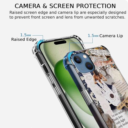 قضية لـ iPhone 15 مع تصميم رعاة البقر ، Western Wild Quotes Collage Case for Boys Girls ، Clear Tpu Pumper Case ، 6.1 "(Cowboy ، 15) in Kuwait