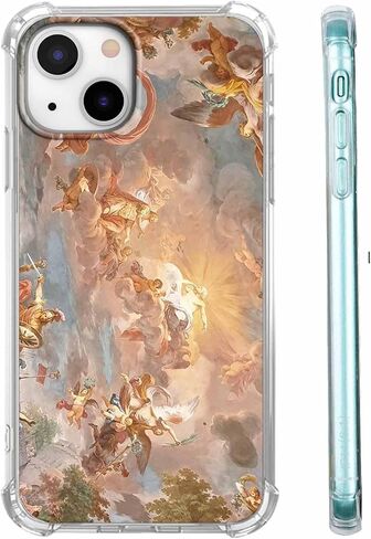 Case for iPhone 15 with Dancing Frog Design,Cute Hippie Positive Animal Pattern,Clear Soft TPU Bumper Case,6.1"(Frog,15) in Kuwait