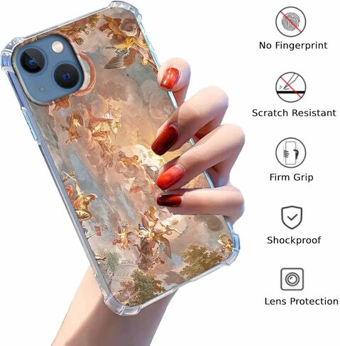 Case for iPhone 15 with Dancing Frog Design,Cute Hippie Positive Animal Pattern,Clear Soft TPU Bumper Case,6.1"(Frog,15) in Kuwait