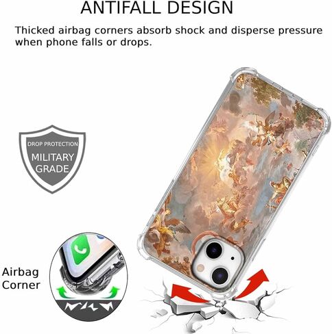 Case for iPhone 15 with Dancing Frog Design,Cute Hippie Positive Animal Pattern,Clear Soft TPU Bumper Case,6.1"(Frog,15) in Kuwait