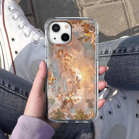 Case for iPhone 15 with Dancing Frog Design,Cute Hippie Positive Animal Pattern,Clear Soft TPU Bumper Case,6.1"(Frog,15) in Kuwait