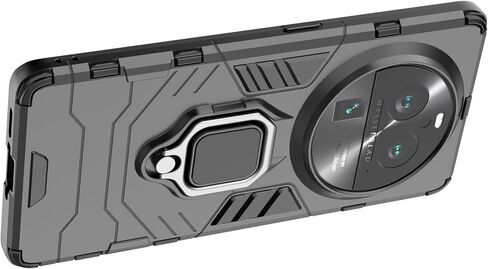 Magnet Case for Oppo Find X6 Pro Shockproof Hard Phone Cover with Grip, Metal Ring Kickstand Bumper Shell [Compatible with Magnetic Car Mount] (Black) in Kuwait