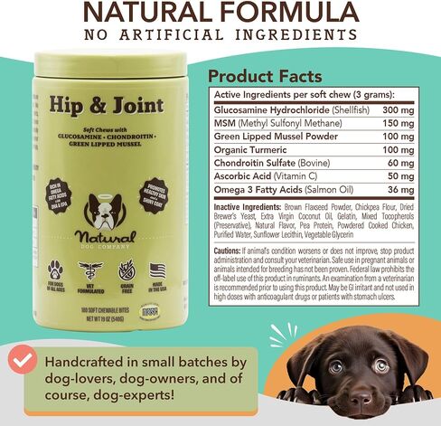 Natural Dog Company Vet Strength Hip & Joint Chews for Senior Dogs (90ct) Joint & Flexibility Support, Arthritis Relief for Senior Dogs, 1.3X Glucosamine, 2X Green Lipped Mussel & MSM for Dog Mobility in Saudi Arabia