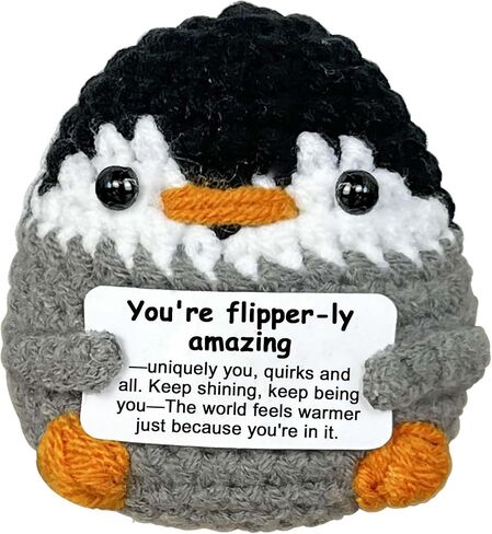 Positive Crochet Animals - Emotional Uplifting Support Penguin, Encouragement Stress Relief Gifts for Women, Inspirational Comfort Gifts for Friends in Saudi Arabia