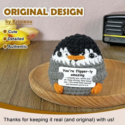 Positive Crochet Animals - Emotional Uplifting Support Penguin, Encouragement Stress Relief Gifts for Women, Inspirational Comfort Gifts for Friends in Saudi Arabia
