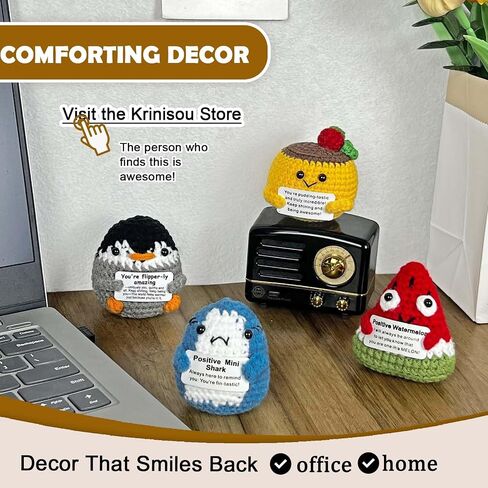 Positive Crochet Animals - Emotional Uplifting Support Penguin, Encouragement Stress Relief Gifts for Women, Inspirational Comfort Gifts for Friends in Saudi Arabia