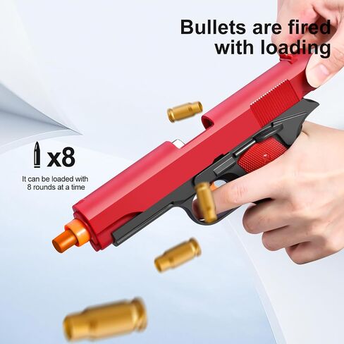 Soft Bullet Toys Gun Realistic Shell Ejecting Gun Pistol Foam Fake Dart Adult Stress Shot Under 10 Dollars Gift Ages14+ Years Old (Black) in Saudi Arabia