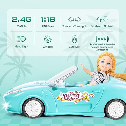 Pink Remote Control Car for Girls, 1:18 Scale RC Cars with LED Light, 2.4 GHZ Pink Truck Toy with 100 Min Long-Lasting Rechargeable Batteries, Gifts for Boys Girls Aged 4-7 in Saudi Arabia