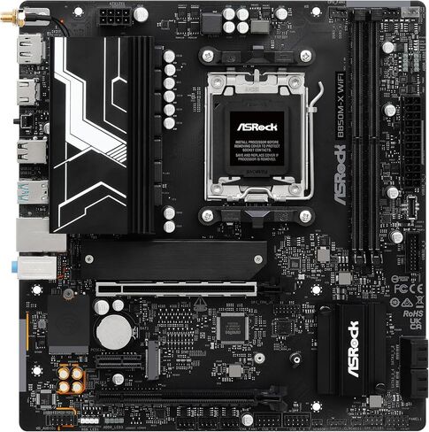 ASRock B860M X WiFi 6E DDR5 up to 9066+ (OC) MHz 128GB M.2 B860 LGA1851 Micro ATX Motherboard Intel Core Ultra(Series 2) BIOS Flashback SATA3 6.0 Gb/s PCIe 4.0 x16 Realtek 2.5G LAN 7 x USB 3.2 in Saudi Arabia