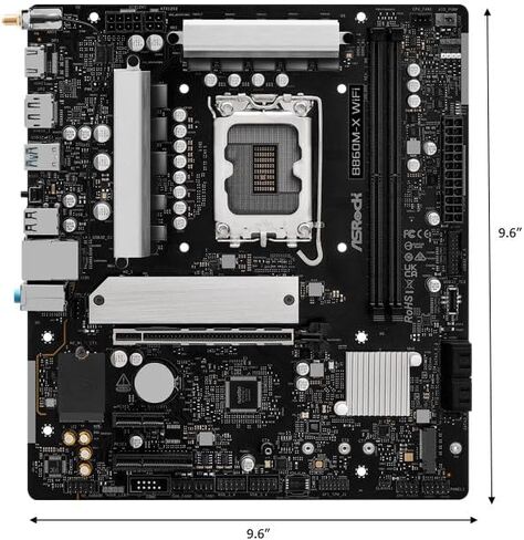 ASRock B860M X WiFi 6E DDR5 up to 9066+ (OC) MHz 128GB M.2 B860 LGA1851 Micro ATX Motherboard Intel Core Ultra(Series 2) BIOS Flashback SATA3 6.0 Gb/s PCIe 4.0 x16 Realtek 2.5G LAN 7 x USB 3.2 in Saudi Arabia