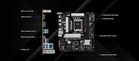 ASRock B860M X WiFi 6E DDR5 up to 9066+ (OC) MHz 128GB M.2 B860 LGA1851 Micro ATX Motherboard Intel Core Ultra(Series 2) BIOS Flashback SATA3 6.0 Gb/s PCIe 4.0 x16 Realtek 2.5G LAN 7 x USB 3.2 in Saudi Arabia