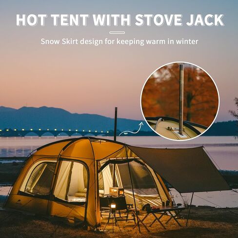Naturehike Dune Hot Tent with Stove Jack,Double Layer 4 Season Tent,Waterproof 2-3 Person Tents for Camping in Saudi Arabia