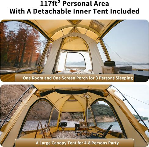 Naturehike Dune Hot Tent with Stove Jack,Double Layer 4 Season Tent,Waterproof 2-3 Person Tents for Camping in Saudi Arabia