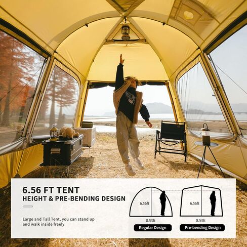 Naturehike Dune Hot Tent with Stove Jack,Double Layer 4 Season Tent,Waterproof 2-3 Person Tents for Camping in Saudi Arabia