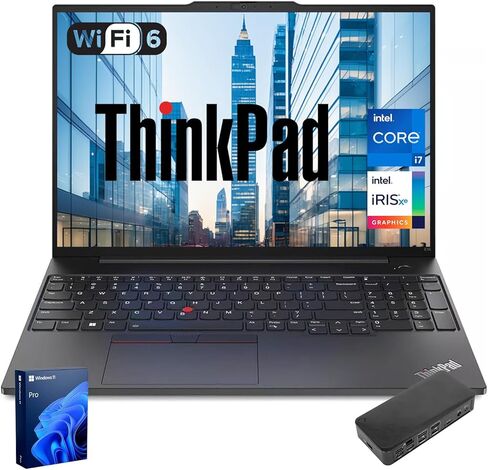 Lenovo ThinkPad E16 Business Laptop, 16" FHD+ Touchscreen, Intel Core i7-1355U, 40GB RAM, 1TB SSD, Fingerprint, Backlit, HDMI, Wi-Fi 6, Windows 11 Pro, Bundle with Targus USB-C 100W Docking Station in Saudi Arabia