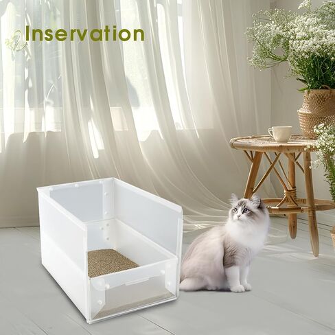 Cat Litter Box, Litter Box Enclosure,Kitty Extra Large Litter Box for Privacy Without Leaking, Portable, Easy to Clean Easy to Assemble Foldable 24''L X 16''W X 16''H with Enclosure (Pink, Large) in Saudi Arabia