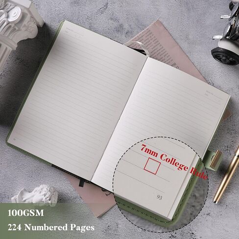 TIEFOSSI Diary with Lock, Sun & Moon Journal with Lock for Women Men, A5 Refillable Notebook with Lock for Writing, 224 Numbered Pages in Saudi Arabia