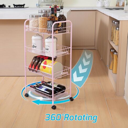 عربة مرافق معدنية من 4 مستويات ، عربة تخزين متعددة الوظائف للمكتب ، غرفة المعيشة ، المطبخ ، الحمام ، عربة منظمات خفيفة الوزن مع عجلات ، أبيض in Kuwait