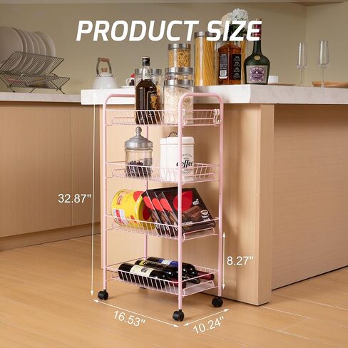 عربة مرافق معدنية من 4 مستويات ، عربة تخزين متعددة الوظائف للمكتب ، غرفة المعيشة ، المطبخ ، الحمام ، عربة منظمات خفيفة الوزن مع عجلات ، أبيض in Kuwait