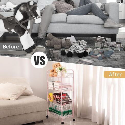 عربة مرافق معدنية من 4 مستويات ، عربة تخزين متعددة الوظائف للمكتب ، غرفة المعيشة ، المطبخ ، الحمام ، عربة منظمات خفيفة الوزن مع عجلات ، أبيض in Kuwait