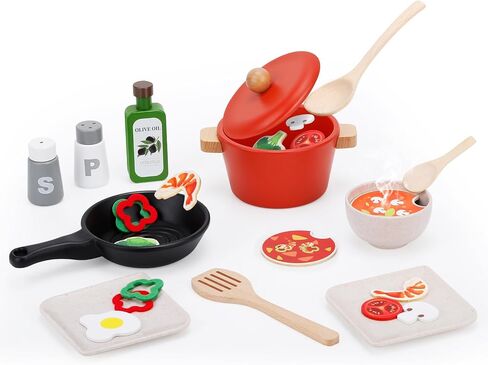 Deli Kids Kitchen Playset, Realistic Wooden Kitchen Playset for Toddlers & Kids with Lights, Sounds & Storage, Ideal Gift for Boys & Girls in Saudi Arabia