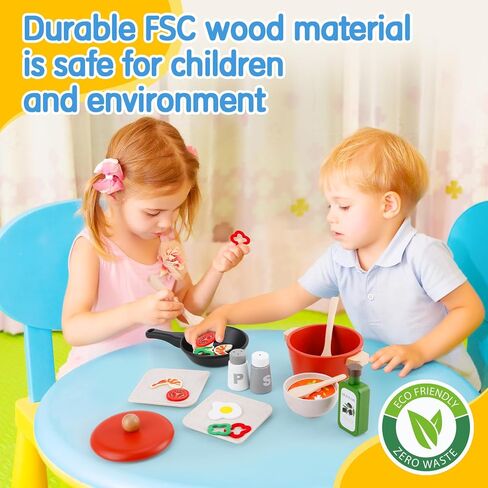 Deli Kids Kitchen Playset, Realistic Wooden Kitchen Playset for Toddlers & Kids with Lights, Sounds & Storage, Ideal Gift for Boys & Girls in Saudi Arabia