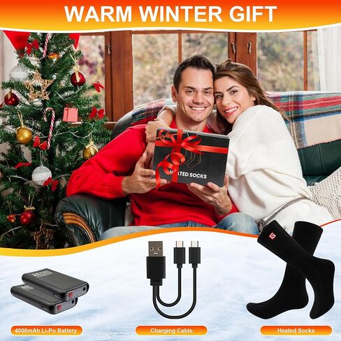 SVPRO Heated Socks for Hunting Men Women Rechargeable Electric Socks with Battery, Washable Heating Socks Foot Warmer Socks for Winter Outdoor Skiing Hiking Riding in Kuwait