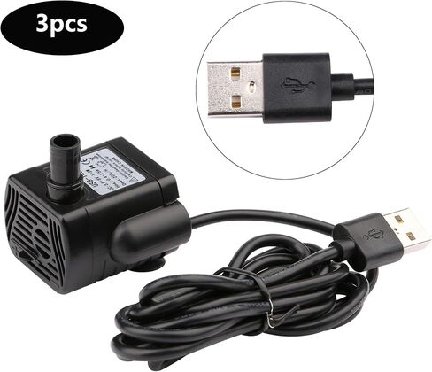 Driew 3W DC 3.5-8V USB Water Pump with Power Cord, 3 Pack Solar Mini Submersible,Brushless,Waterproof (USB Water Pump White) in Saudi Arabia
