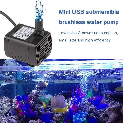 Driew 3W DC 3.5-8V USB Water Pump with Power Cord, 3 Pack Solar Mini Submersible,Brushless,Waterproof (USB Water Pump White) in Saudi Arabia
