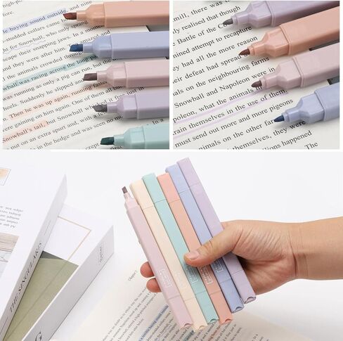 acDesign Colored Highlighters 12Pcs Duals Tips No Bleed Highlighters With Chisel Tip and Bullet Tip Frixion Square Highlighter for Study Notes School Office Supplies (2 Boxes) in Saudi Arabia