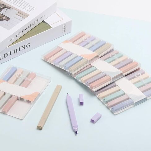 acDesign Colored Highlighters 12Pcs Duals Tips No Bleed Highlighters With Chisel Tip and Bullet Tip Frixion Square Highlighter for Study Notes School Office Supplies (2 Boxes) in Saudi Arabia
