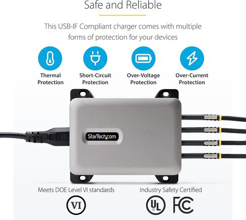 Startech.com 4-port USB-C Charging Station ، 240W GAN Charger Block لـ MacBook Pro/Air ، iPhone 16/15/Pro ، iPad Pro ، Dell XPS ، Pixel والمزيد in Kuwait