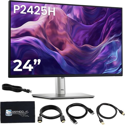 Dell P2425H شاشة مراقبة الكمبيوتر 24 "16: 9 IPS عرض 100 هرتز ث/حامل - 1 سنة ضمان ، كامل HD ، 1920 × 1080 مع سلك الطاقة + كابل Displayport + كابل HDMI + USB 3.0 كبل + قطعة قماش ميكروفيات in Kuwait