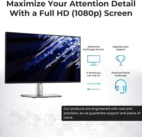 Dell P2425H شاشة مراقبة الكمبيوتر 24 "16: 9 IPS عرض 100 هرتز ث/حامل - 1 سنة ضمان ، كامل HD ، 1920 × 1080 مع سلك الطاقة + كابل Displayport + كابل HDMI + USB 3.0 كبل + قطعة قماش ميكروفيات in Kuwait