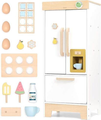 PairPear Play Kitchen for Kids, Wooden Toys Kids Kitchen Playset for Girls and Boys, Mordern Designed Toys Kitchen Gift with Play Food Kitchen Accessoires for 3Y+ in Saudi Arabia