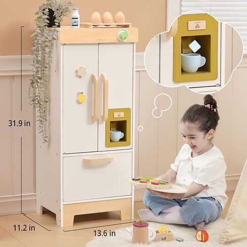 PairPear Play Kitchen for Kids, Wooden Toys Kids Kitchen Playset for Girls and Boys, Mordern Designed Toys Kitchen Gift with Play Food Kitchen Accessoires for 3Y+ in Saudi Arabia