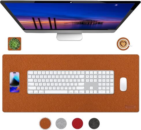Large Felt Desk Pad, Felt Desk Mat for Desk Pad Protector,Full Desk Mouse Pad, Desk Mat for Keyboard,Computer Mat for Desk (Grey) in Saudi Arabia