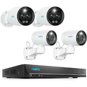 Reolink 4K PoE NVR 16 Channel Pre-Installed 4TB HDD,Video Recorder RLN16-410, Bundle with 2X 8MP IP Camera RLC-81MA with Dual-Lens,2X 4k RLC-81PA with 180° Pan & Manual Tilt