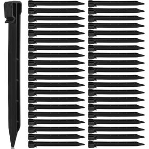 50 Pack Inflatables Stakes 10 inch Heavy Duty Black Plastic Stakes Tent Stakes Anchoring Spikes for Edging Terrace Board and Christmas Inflatables Garden Decorations Nails