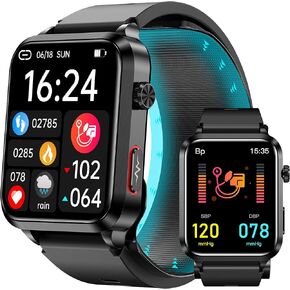 Blood Pressure Smart Watch with Air Bag Cuff, 1.92" lPS Color Screen, 24/7 Heart Rate Blood Oxygen Sleep Respiration Rate Health Monitor Familiy Data Sharing
