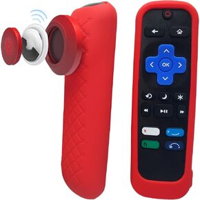 Remote Finder for Roku,Silicone Protective Case with AirTag Holder, Cover for Roku Remote Compatible with Hisense/TCL Roku TV, Anti-Lost Remote Cover for Easy Tracking, Never Lose Your TV Remote Again