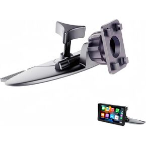 CD Slot 17mm Ball Adapter GPS Mount for Carplay Screen, 4-Button Lock Compatible with 7-10.26 Inch Portable Monitor Cell Phone Backup Camera Car Auto Stereo GPS