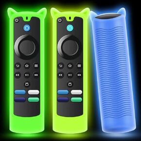 [2 Pack] WEVOVE Firestick Remote Cover Compatible with Alexa Voice Remote 4k/Max/Lite (3rd Gen), Firesticktvs Remote Case with Wrist Strap, Fire Stick Cover Glow in The Dark
