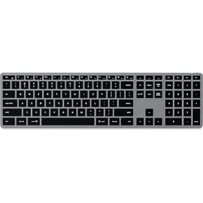 Satechi Slim X3 Bluetooth Backlit Keyboard with Numeric Keypad – Illuminated Keys & Multi-Device Sync – for M2/ M1 MacBook Pro/Air, M2/ M1 iPad Pro/Air, M2 Mac Mini, iMac M1 (Space Gray)