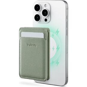 Magsafe Wallet RFID Blocking Leather 3-Card Holder Magnetic Wallet with ID window for iPhone 16/15/14/13/12 Series, with Banknote Compartment & Snap Closure