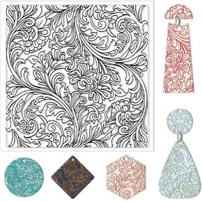 CHGCRAFT Polymer Clay Texture Sheets Divination Magic Silicone Texture Stamp Clay Texture Mat Modeling Pattern Pad Silicone Clay Texture Mat for Polymer Clay Making Earrings Jewerly 5.5x5.5inch