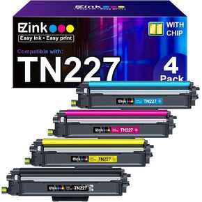 E-Z Ink TN227 Compatible Toner Cartridge Replacement for TN-227BK/C/M/Y High Yield Brother TN227 TN227BK TN223 to use with HL-L3270CDW HL-L3230CDW HL-L3210CW HL-L3290CDW MFC-L3710CDW (4 Pack)