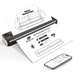 Rongta Portable Printer Wireless, Bluetooth & WiFi Printers for Home Use, Small Inkless Thermal Printer for Travel, Supports 8.5" x 11" US Letter&A4&A5 Size, (Black)