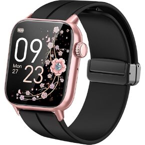 Compatible for AKUMAKA Smart Watch Bands, 16mm, 22mm Silicone Magnetic Buckle Sport Replacement Straps Compatible with AKUMAKA CS5 1.47 Inches Fitness Tracker, G39, T90, 209DK Smart Watch